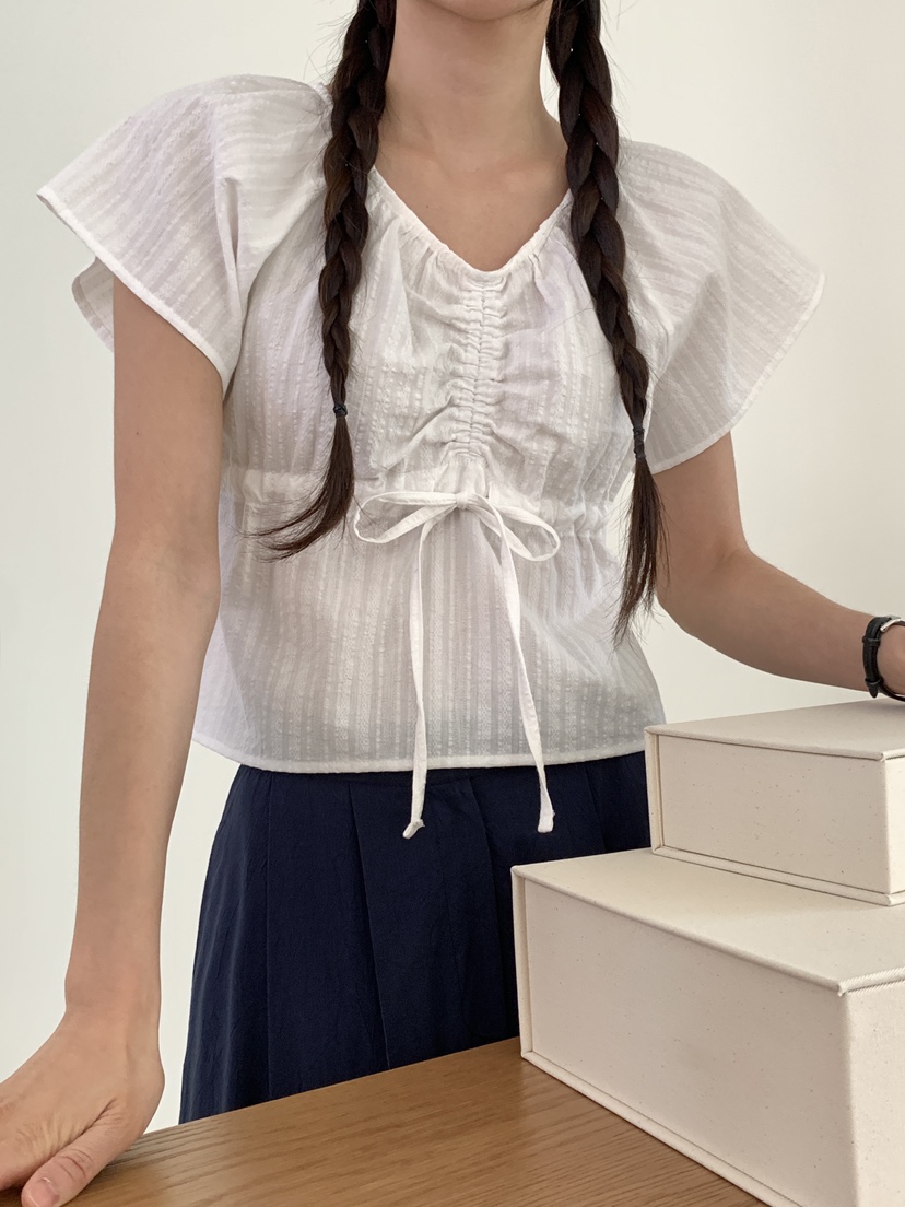 RE:OPENING韓國直郵㊣女裝新品時尚熱賣推薦休閑襯衫蕾絲衫RE:OPENING襯衫/蕾絲衫
