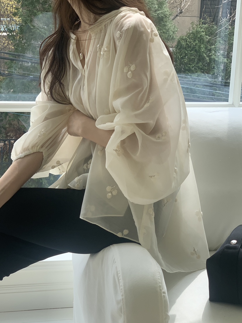 LOGARDEN韓國直郵㊣東大門實拍女裝新款推薦25春夏襯衫蕾絲衫LO GARDEN襯衫/蕾絲衫圖色2