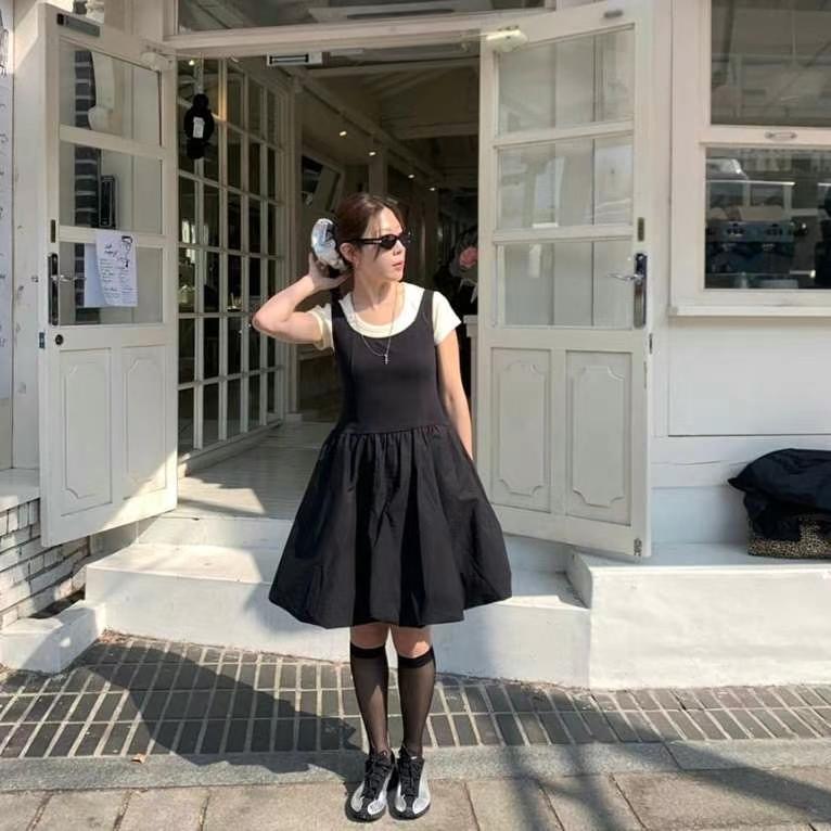 SPRING韓國直郵㊣東大門實拍女裝新品時尚25春夏連衣裙不含內搭SPRING連衣裙