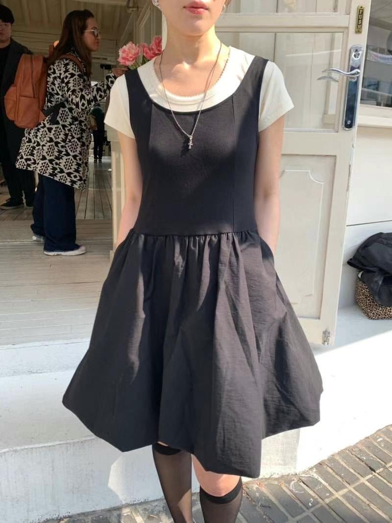 SPRING韓國直郵㊣東大門實拍女裝新品時尚25春夏連衣裙不含內搭SPRING連衣裙圖色2