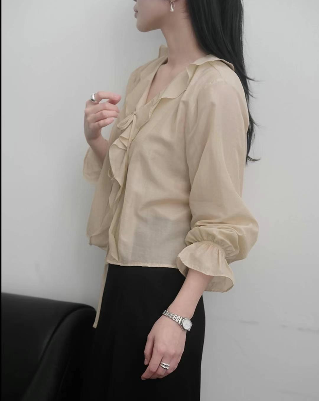 SPRING韓國直郵㊣東大門實拍女裝新品人氣時尚熱賣襯衫蕾絲衫SPRING襯衫/蕾絲衫