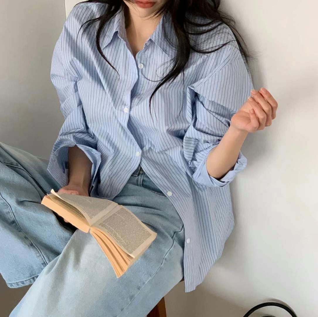 SPRING韓國直郵㊣女裝新款熱賣25春夏人氣時尚休閑襯衫蕾絲衫SPRING襯衫/蕾絲衫