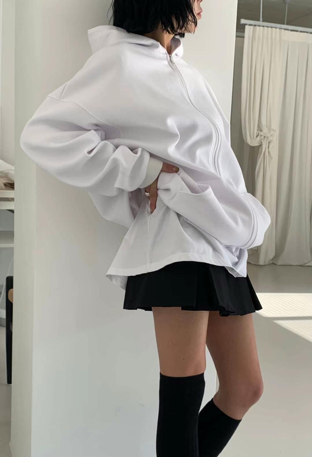 SPRING直郵韓國代購㊣女裝新品休閑時尚人氣熱賣夾克拉鏈兜帽SPRING夾克