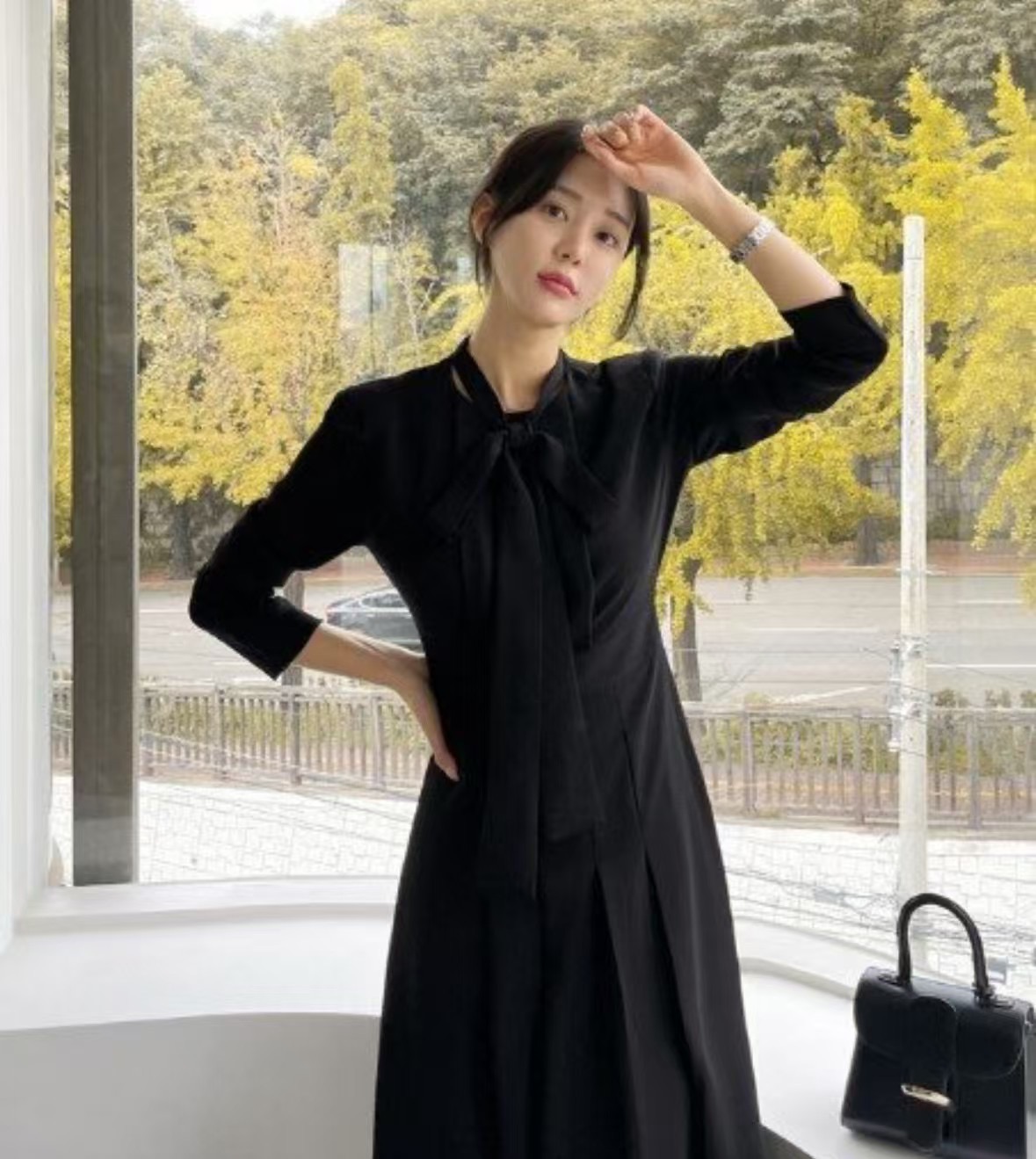 ALLURE韓國直郵㊣東大門實拍女裝新款25春夏熱賣連衣裙含脖帶ALLURE連衣裙