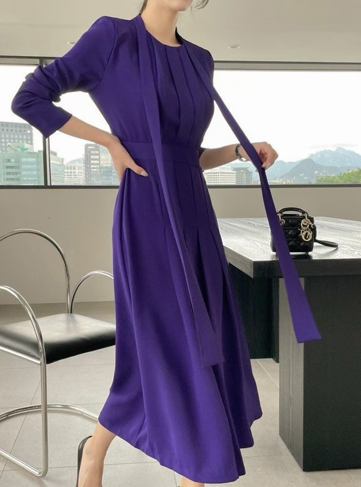 ALLURE韓國直郵㊣東大門實拍女裝新款25春夏熱賣連衣裙含脖帶ALLURE連衣裙