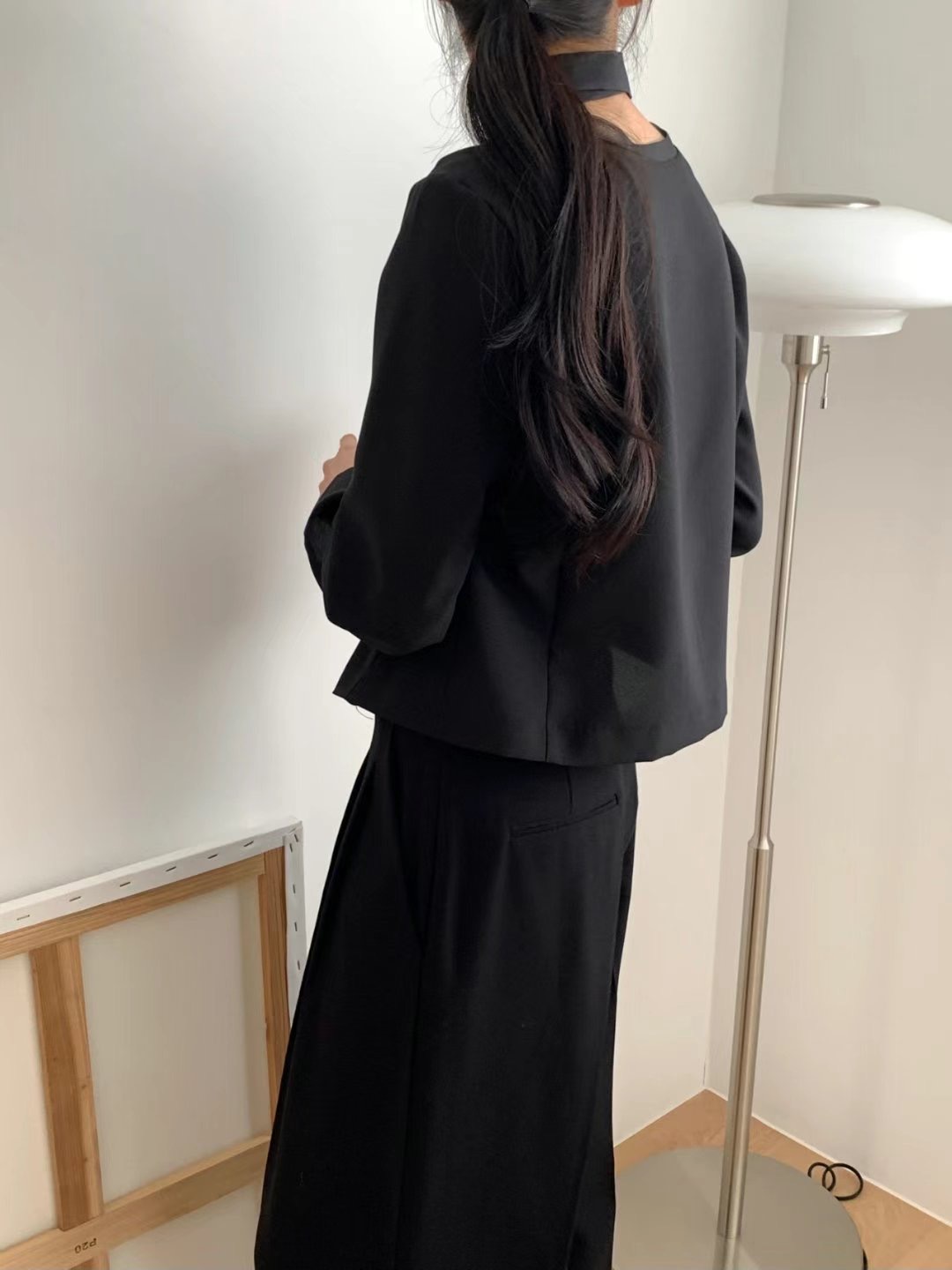 THE LIB直郵韓國代購㊣女裝新款時尚推薦襯衫蕾絲衫含脖帶THE LIB襯衫/蕾絲衫
