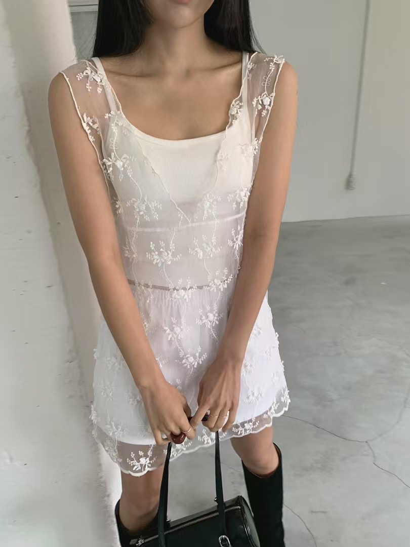 OWL韓國直郵㊣女裝新款熱賣休閑人氣時尚25春夏推薦連衣裙透明OWL連衣裙