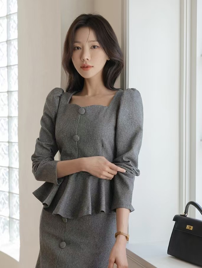 ALLURE韓國直郵㊣女裝新款休閑推薦25春夏人氣連衣裙荷葉邊ALLURE連衣裙