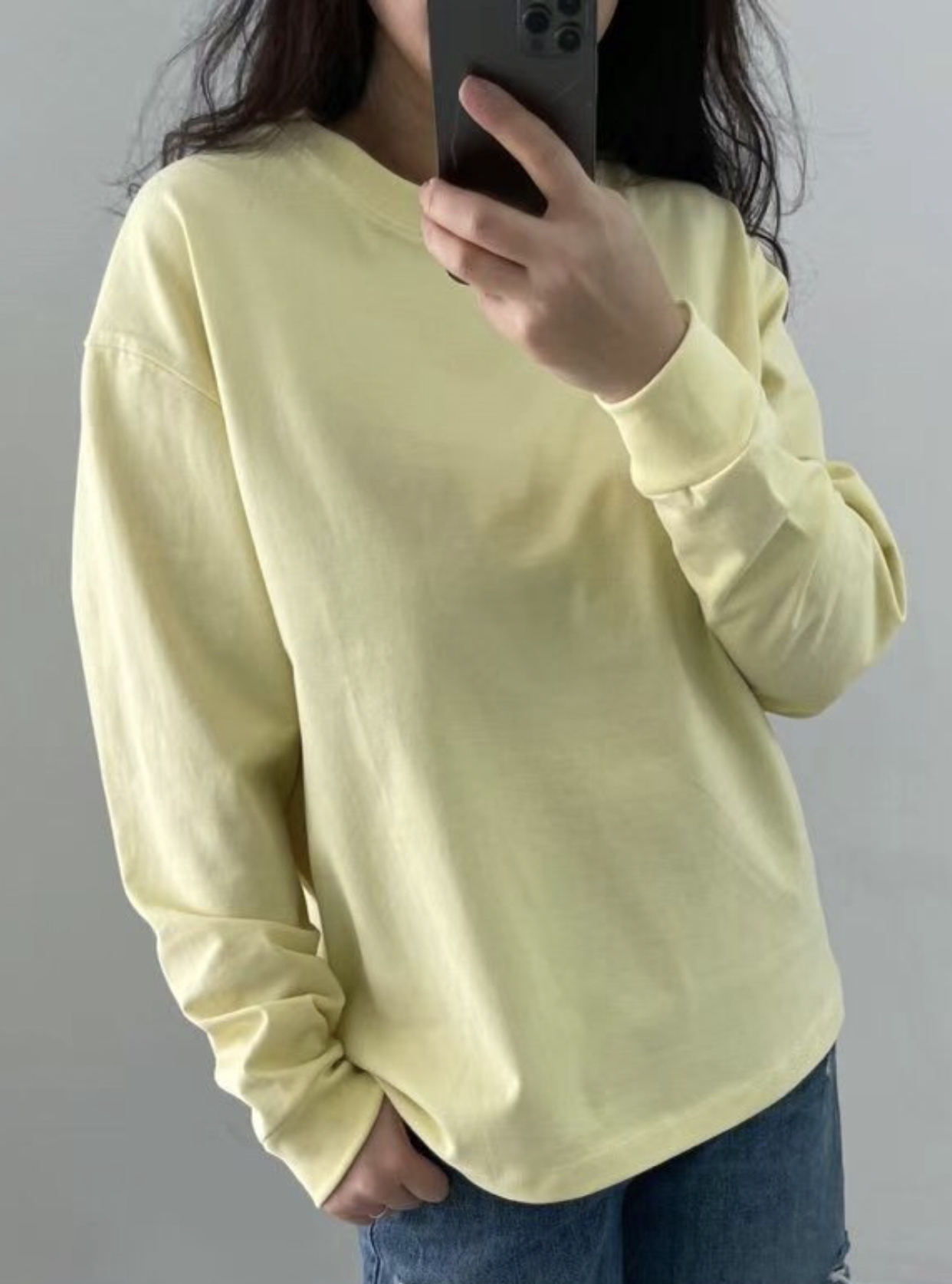 LABELPLUS31韓國直郵㊣女裝新款熱賣人氣時尚休閑長袖T恤絲綢LABELPLUS31長袖T恤圖色2