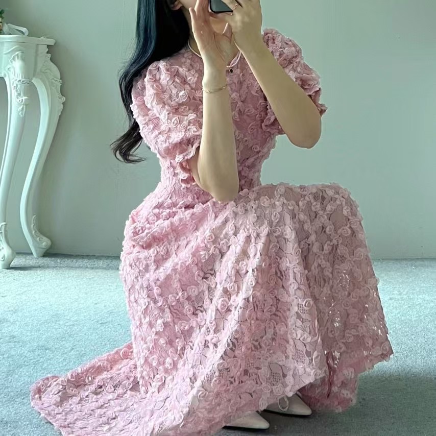 ALLURE韓國直郵㊣東大門實拍女裝新品熱賣時尚25春夏連衣裙蕾絲ALLURE連衣裙