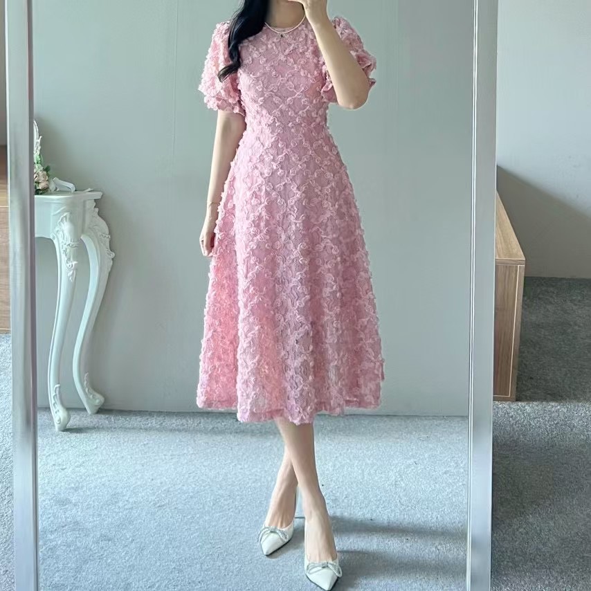 ALLURE韓國直郵㊣東大門實拍女裝新品熱賣時尚25春夏連衣裙蕾絲ALLURE連衣裙