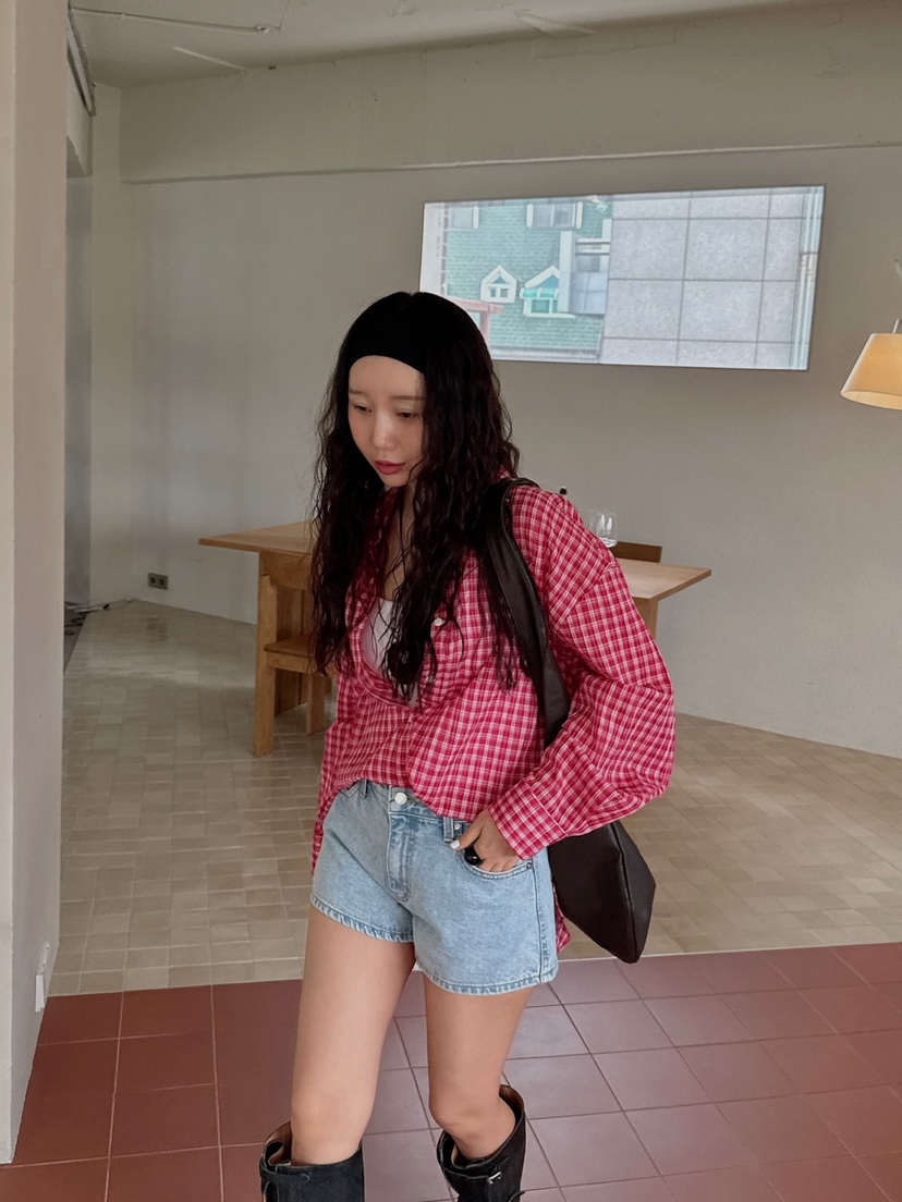 MADE-P韓國直郵㊣東大門實拍女裝新品熱賣休閑時尚25春夏短褲MADE-P短褲