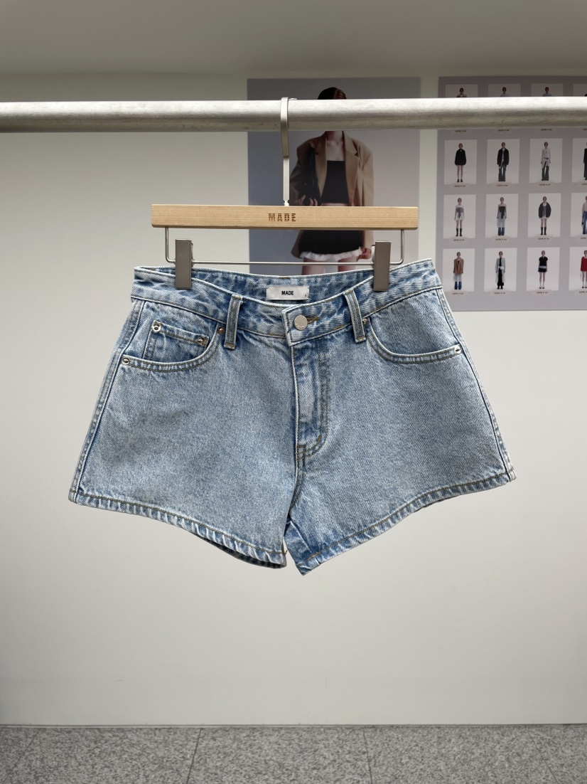 MADE-P韓國直郵㊣東大門實拍女裝新品熱賣休閑時尚25春夏短褲MADE-P短褲