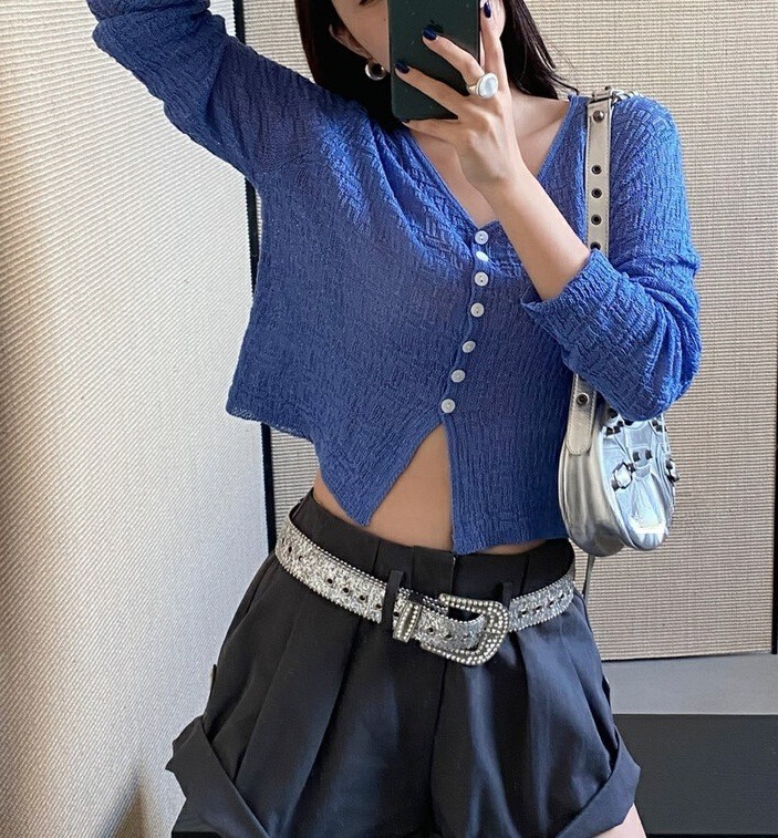 OLA直郵韓國代購㊣女裝新款人氣熱賣推薦時尚25春夏休閑針織衫mellor/OLA針織衫