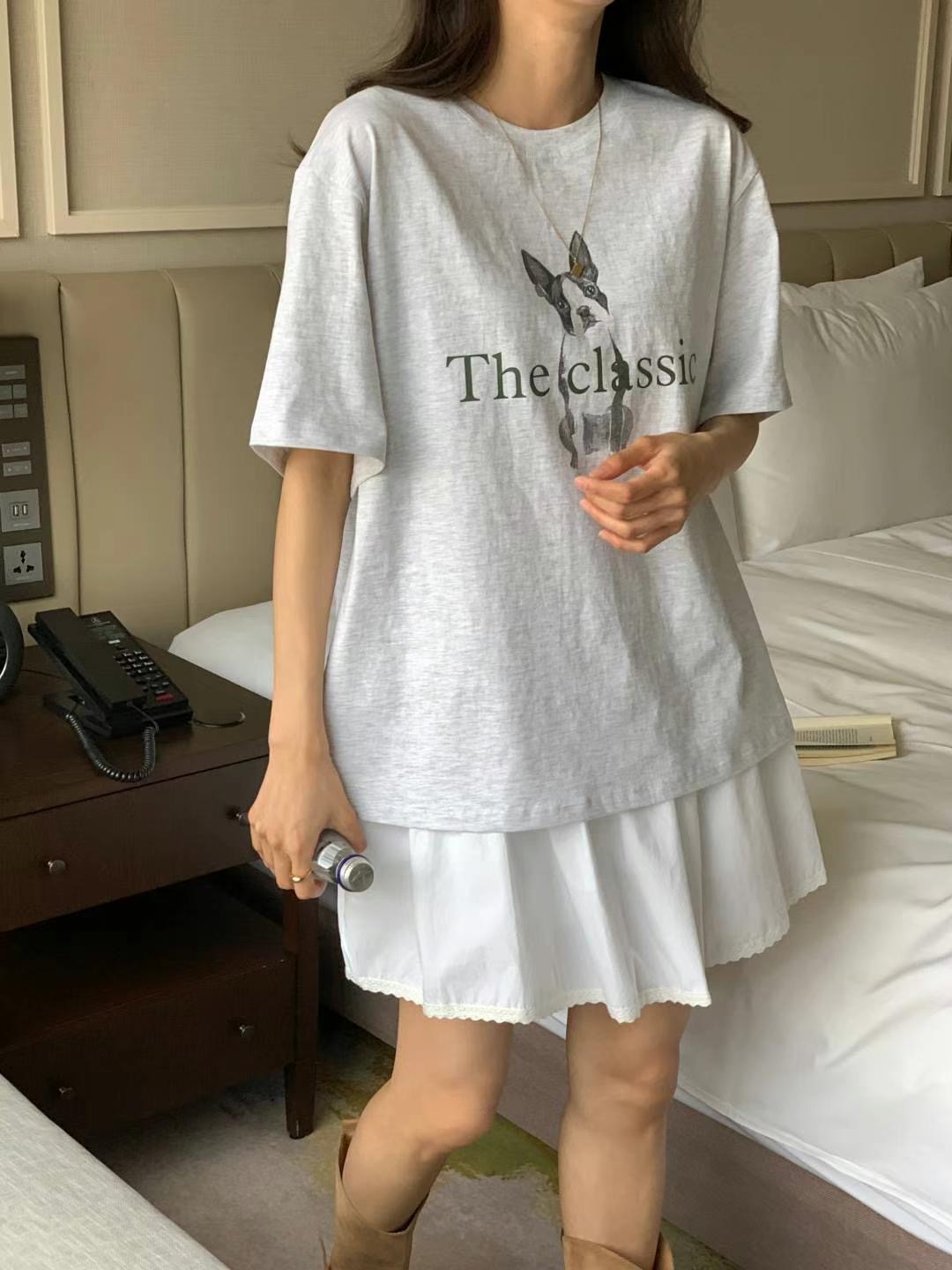INOUF韓國直郵㊣東大門實拍女裝新款時尚推薦人氣休閑25春夏T恤INOUF/FLUTTERT恤