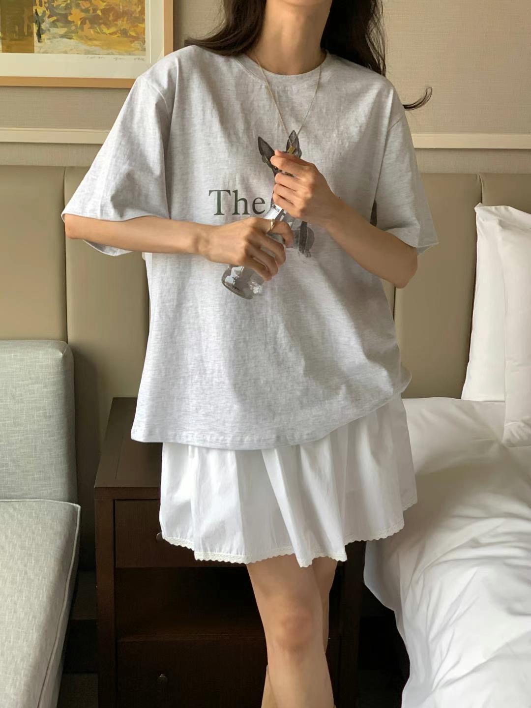 INOUF韓國直郵㊣東大門實拍女裝新款時尚推薦人氣休閑25春夏T恤INOUF/FLUTTERT恤