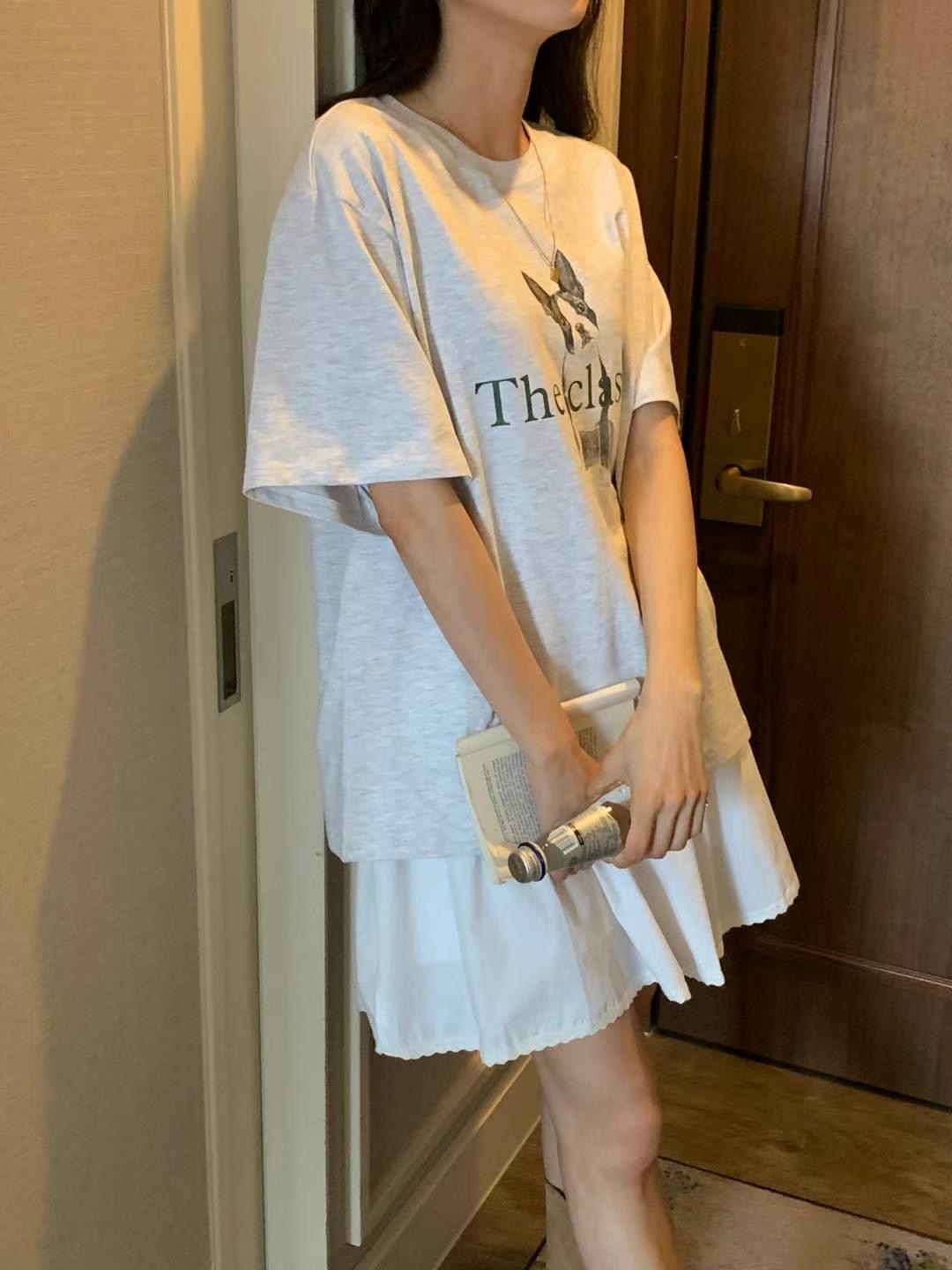 INOUF韓國直郵㊣東大門實拍女裝新款時尚推薦人氣休閑25春夏T恤INOUF/FLUTTERT恤