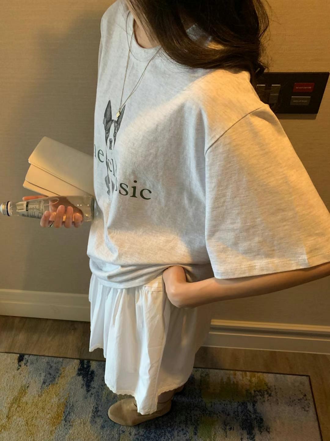 INOUF韓國直郵㊣東大門實拍女裝新款時尚推薦人氣休閑25春夏T恤INOUF/FLUTTERT恤