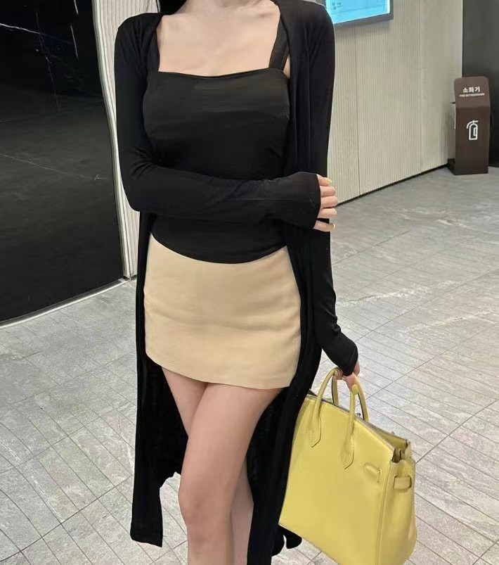 GLAM US韓國直郵㊣東大門實拍女裝新款休閑針織衫開衫長款GLAM US針織衫