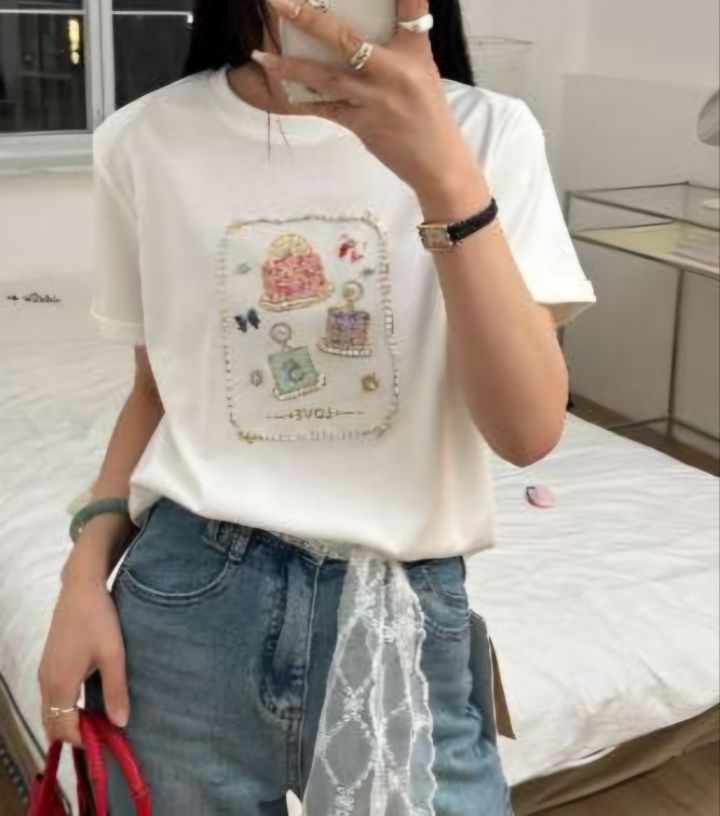 RICO韓國直郵㊣女裝新品時尚休閑人氣熱賣25春夏推薦T恤bling bling/RICOT恤