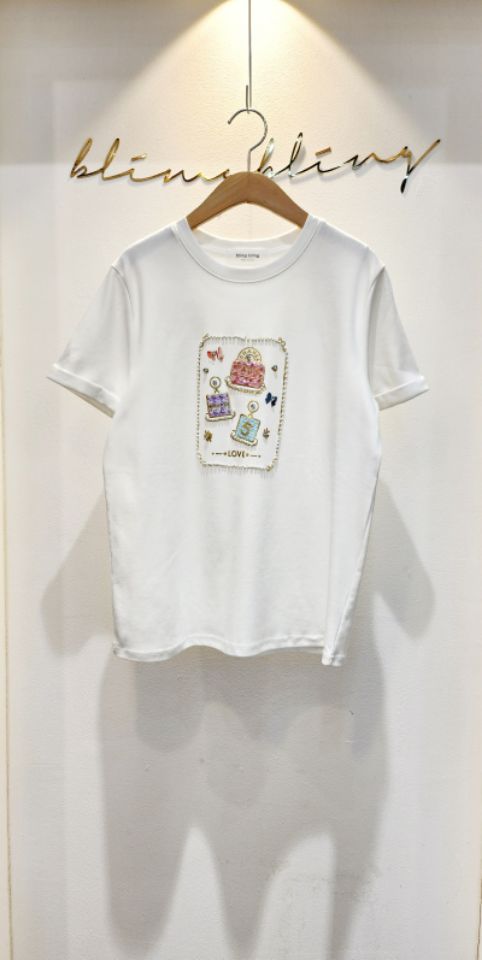 RICO韓國直郵㊣女裝新品時尚休閑人氣熱賣25春夏推薦T恤bling bling/RICOT恤圖色2