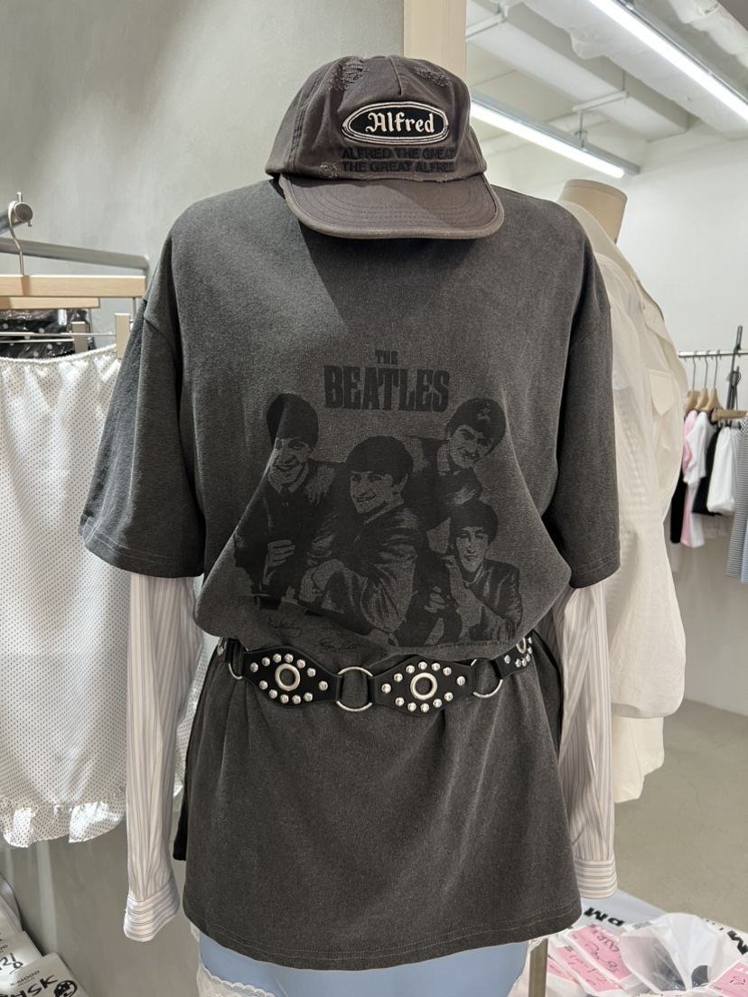 X-MOOD韓國直郵㊣東大門實拍女裝新品時尚25春夏T恤不含腰帶X-MOODT恤圖色2