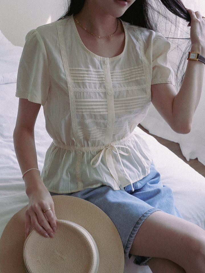 MILUI直郵韓國代購㊣女裝新款推薦人氣25春夏時尚襯衫蕾絲衫MILUI襯衫/蕾絲衫