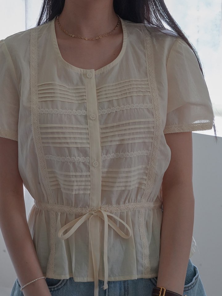 MILUI直郵韓國代購㊣女裝新款推薦人氣25春夏時尚襯衫蕾絲衫MILUI襯衫/蕾絲衫