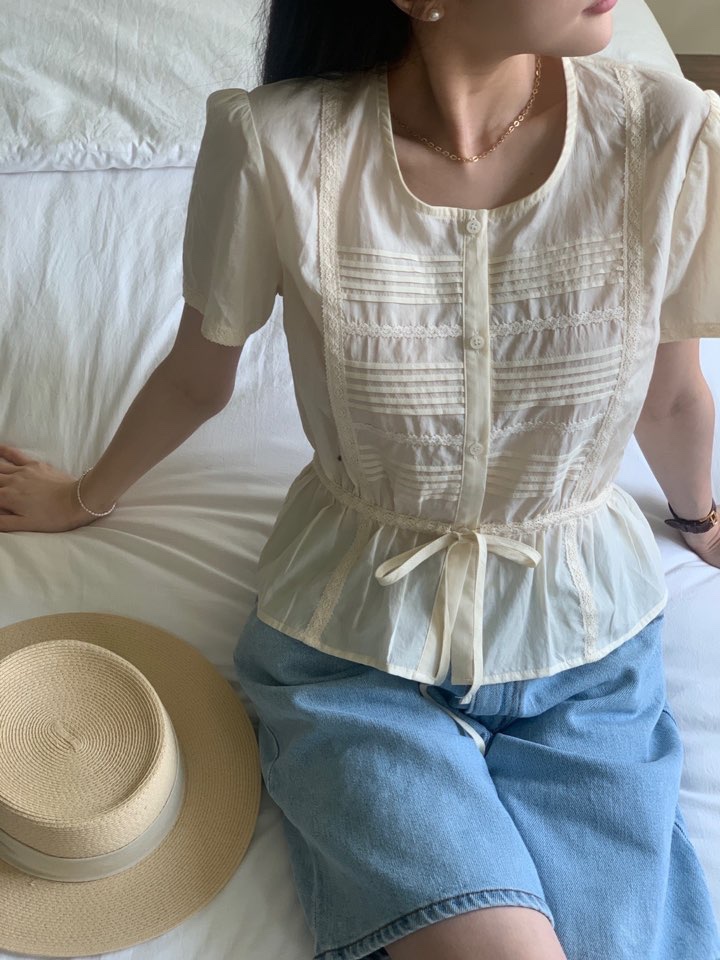 MILUI直郵韓國代購㊣女裝新款推薦人氣25春夏時尚襯衫蕾絲衫MILUI襯衫/蕾絲衫