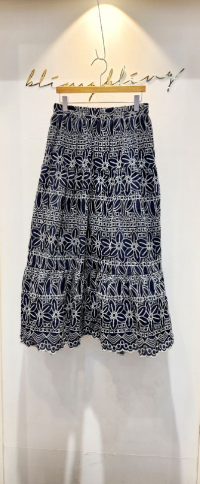 RICO韓國㊣直郵東大門代購女裝新品人氣熱賣25春夏長裙刺繡bling bling/RICO長裙