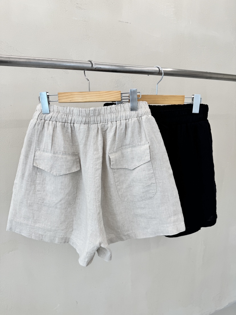LAUNDRY韓國直郵㊣東大門實拍女裝新品推薦熱賣短褲褶皺亞麻LAUNDRY短褲