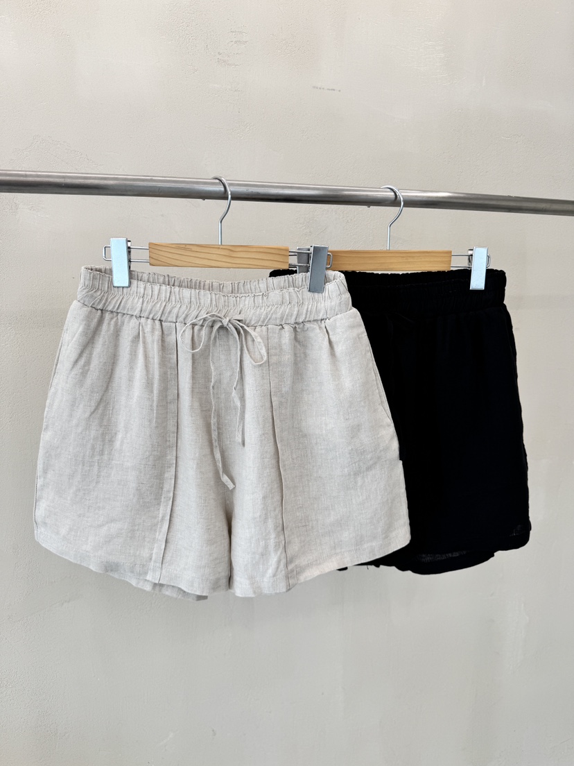 LAUNDRY韓國直郵㊣東大門實拍女裝新品推薦熱賣短褲褶皺亞麻LAUNDRY短褲