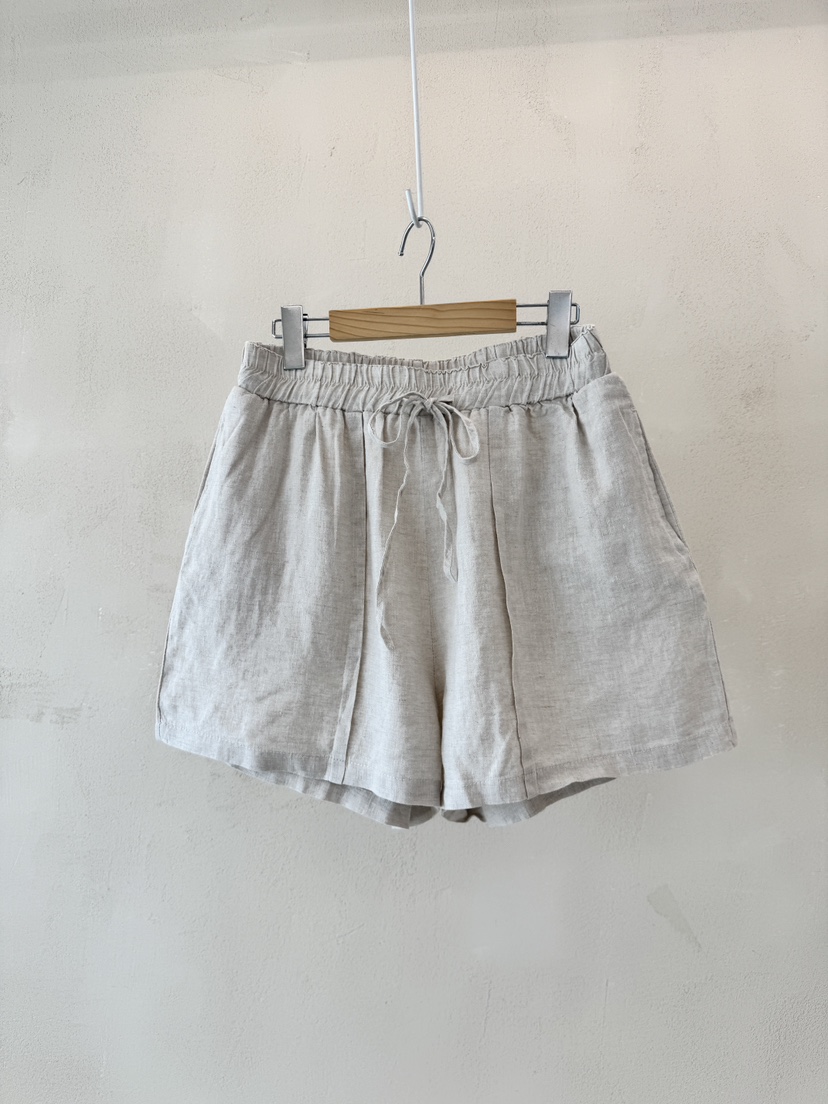 LAUNDRY韓國直郵㊣東大門實拍女裝新品推薦熱賣短褲褶皺亞麻LAUNDRY短褲