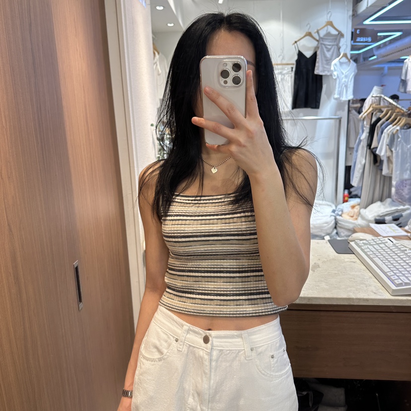 ON THE MODE韓國直郵㊣女裝新品熱賣25春夏休閑推薦吊帶背心ON THE MODE吊帶/背心