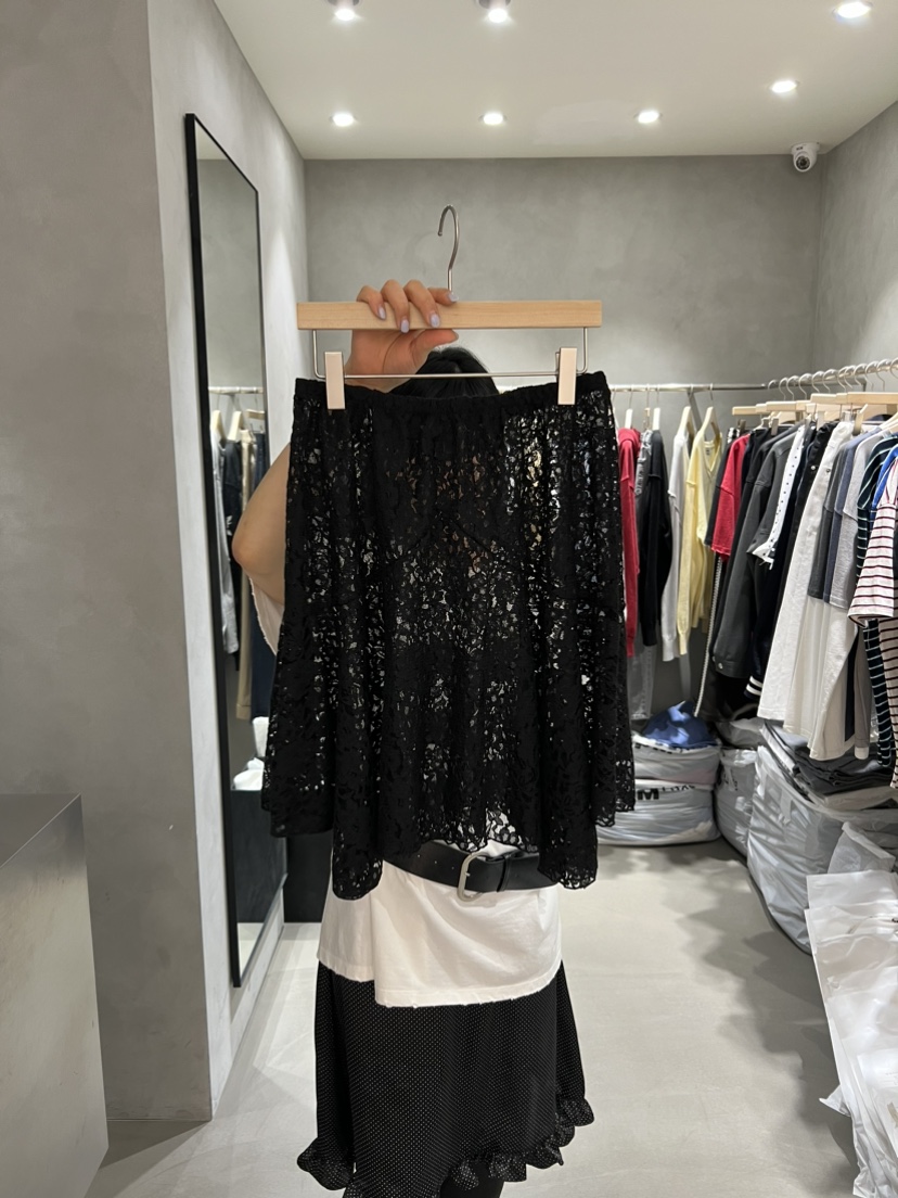 X-MOOD直郵韓國代購㊣女裝新款25春夏人氣半身裙中短裙蕾絲X-MOOD半身裙/中短裙