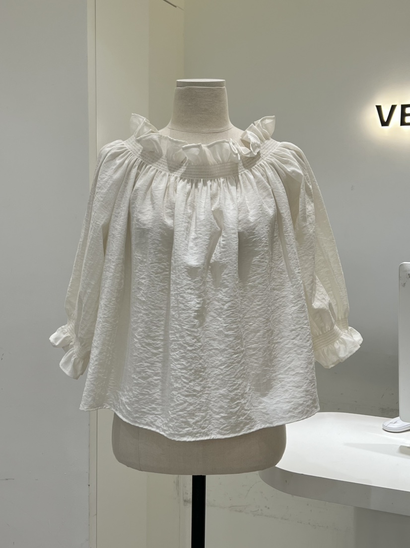 VERNI直郵韓國代購㊣女裝新品25春夏推薦休閑襯衫蕾絲衫露肩VERNI襯衫/蕾絲衫