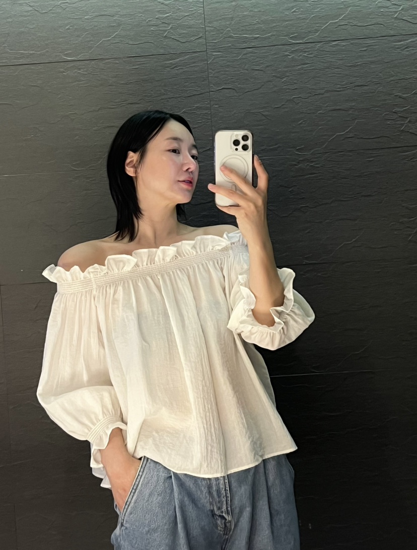 VERNI直郵韓國代購㊣女裝新品25春夏推薦休閑襯衫蕾絲衫露肩VERNI襯衫/蕾絲衫
