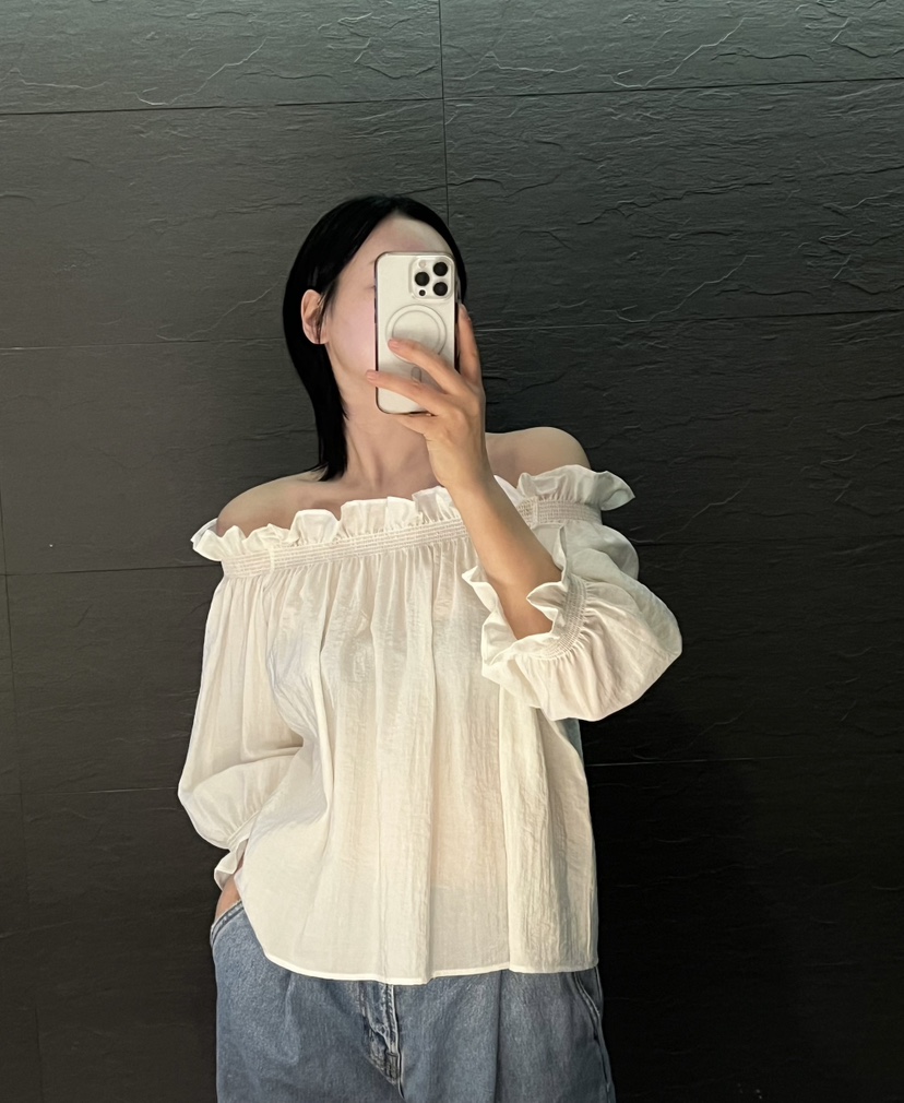 VERNI直郵韓國代購㊣女裝新品25春夏推薦休閑襯衫蕾絲衫露肩VERNI襯衫/蕾絲衫