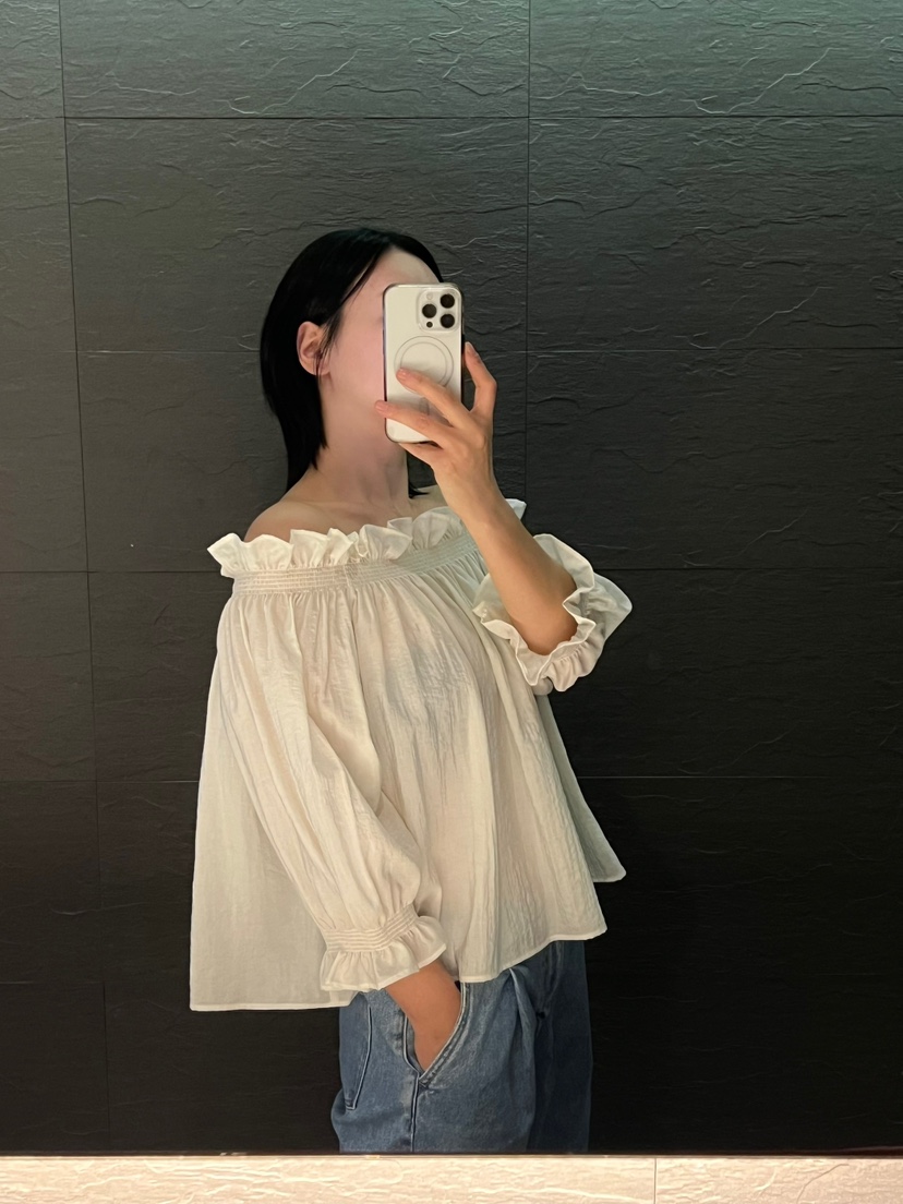 VERNI直郵韓國代購㊣女裝新品25春夏推薦休閑襯衫蕾絲衫露肩VERNI襯衫/蕾絲衫