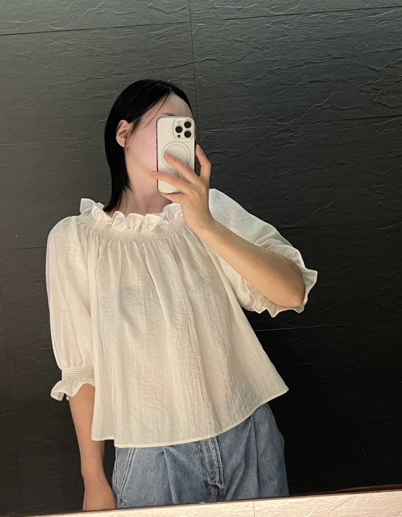 VERNI直郵韓國代購㊣女裝新品25春夏推薦休閑襯衫蕾絲衫露肩VERNI襯衫/蕾絲衫