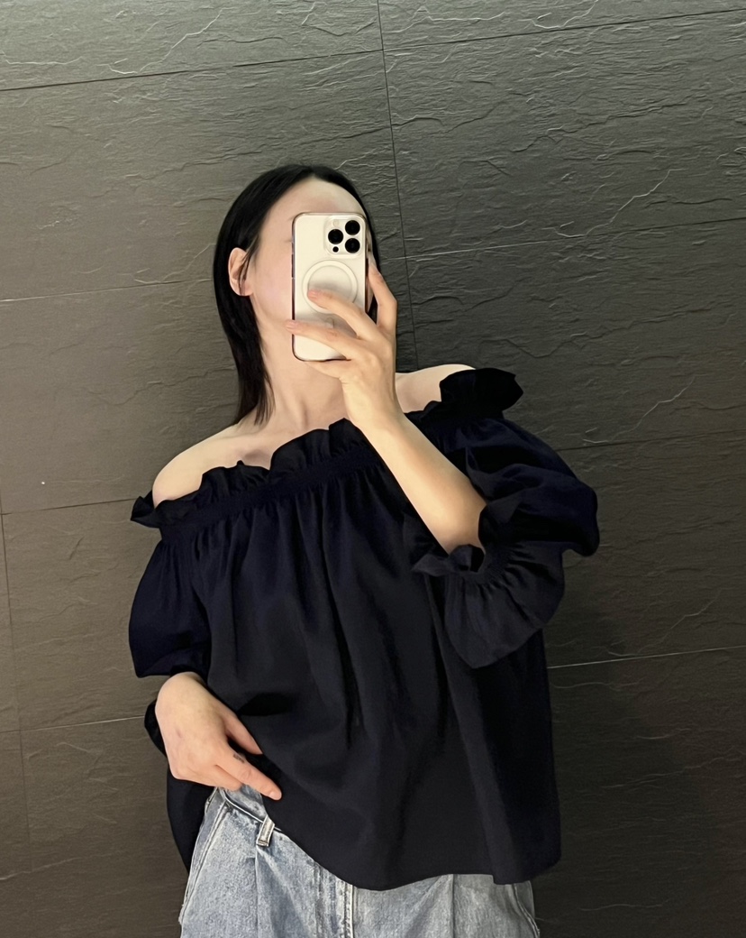 VERNI直郵韓國代購㊣女裝新品25春夏推薦休閑襯衫蕾絲衫露肩VERNI襯衫/蕾絲衫