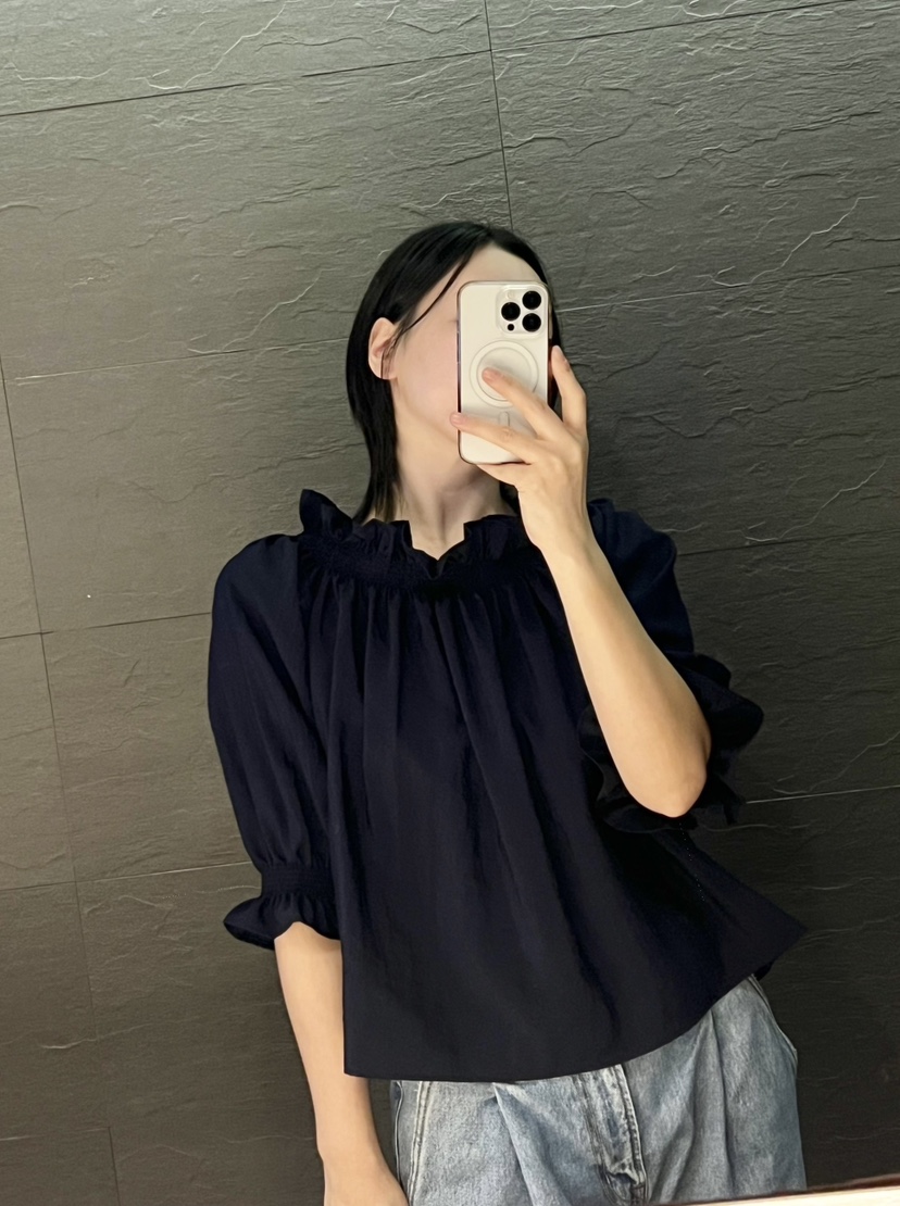 VERNI直郵韓國代購㊣女裝新品25春夏推薦休閑襯衫蕾絲衫露肩VERNI襯衫/蕾絲衫