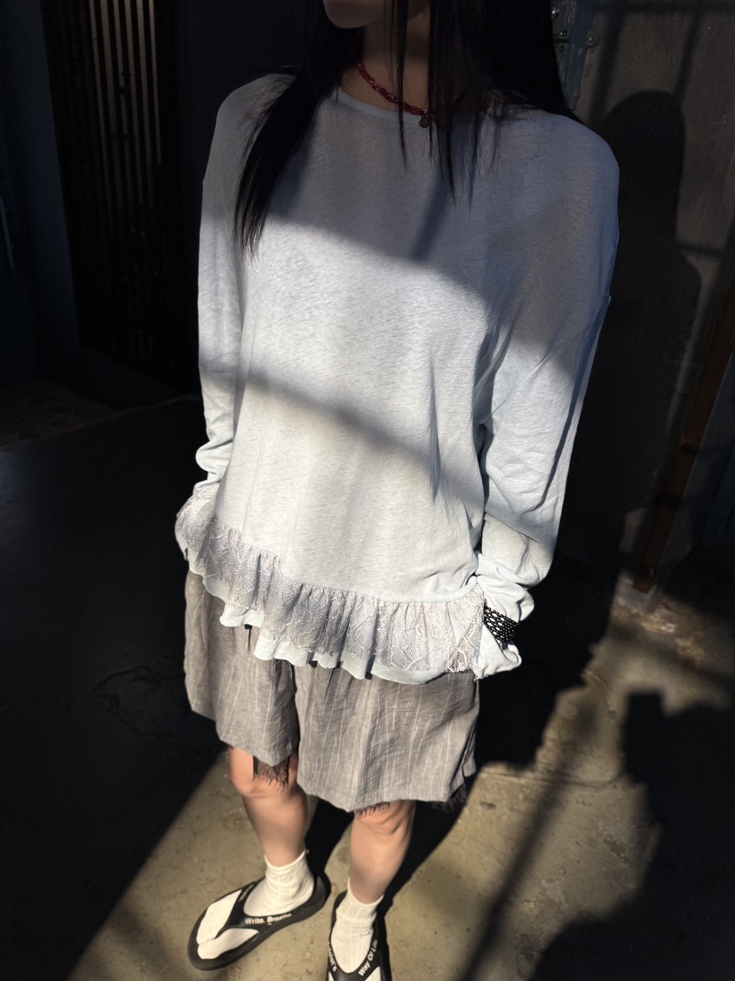 FRANC—L直郵韓國代購㊣女裝新品時尚熱賣25春夏休閑T恤亞麻FRANCT恤