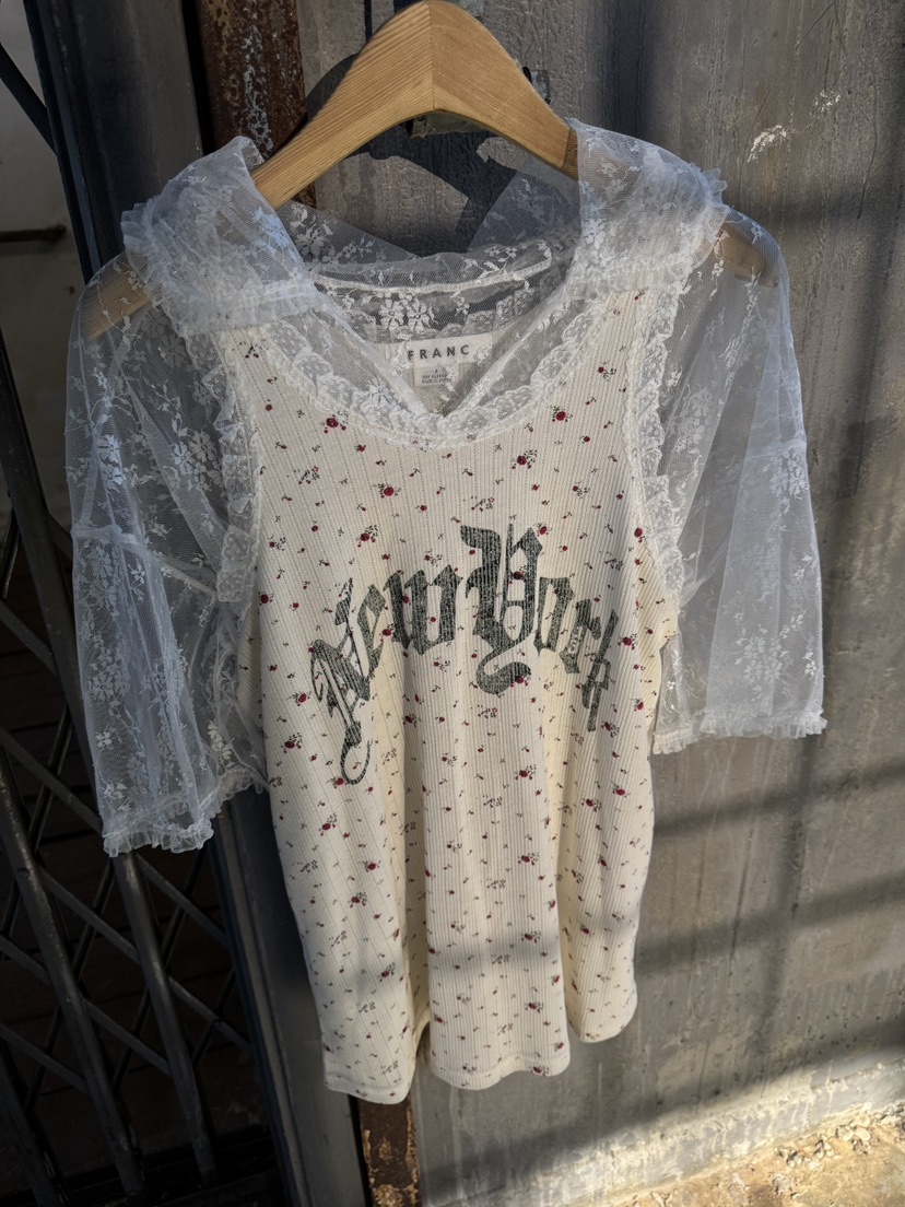 FRANC—L直郵韓國代購㊣女裝新品休閑時尚襯衫蕾絲衫不含內搭FRANC襯衫/蕾絲衫