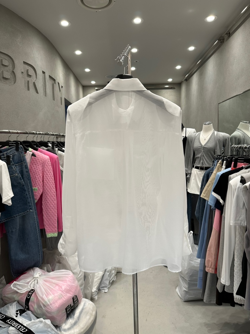 CELEBRITY-A韓國㊣直郵東大門代購女裝新品25春夏襯衫蕾絲衫透視CELEBRITY-A襯衫/蕾絲衫