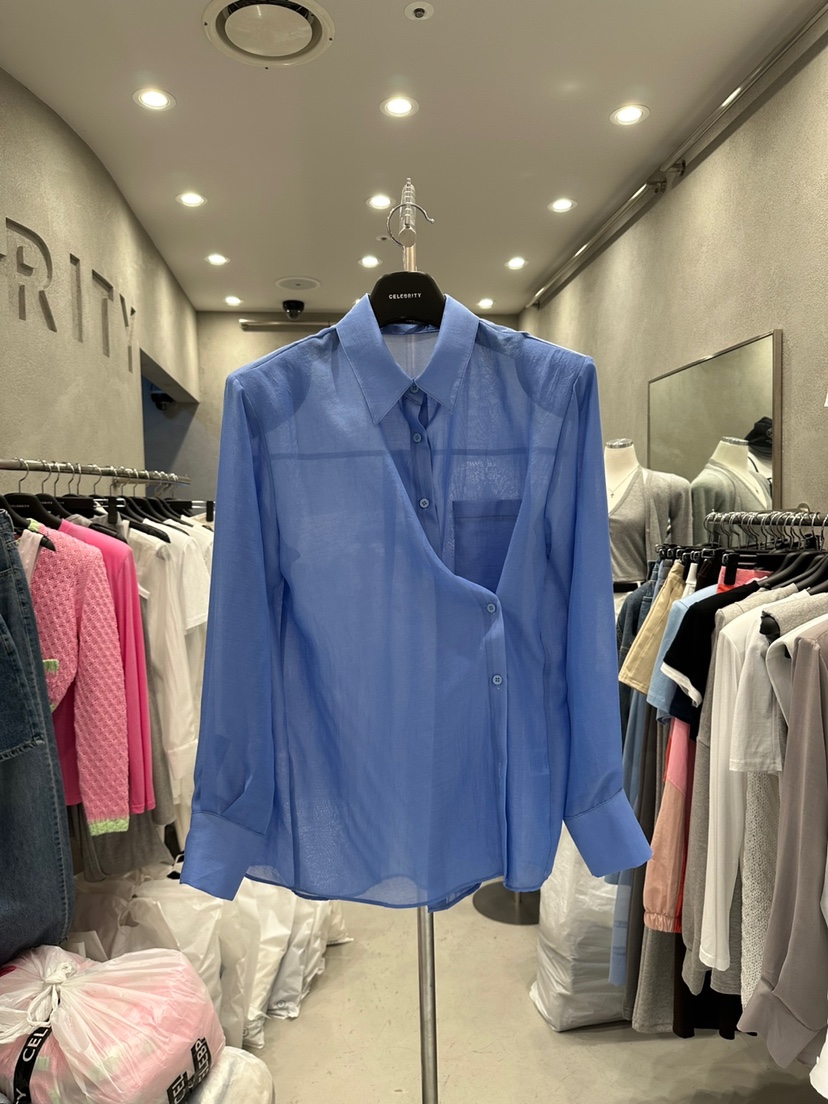 CELEBRITY-A韓國㊣直郵東大門代購女裝新品25春夏襯衫蕾絲衫透視CELEBRITY-A襯衫/蕾絲衫圖色2