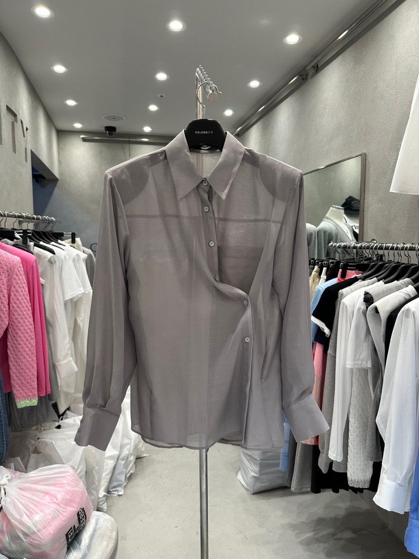 CELEBRITY-A韓國㊣直郵東大門代購女裝新品25春夏襯衫蕾絲衫透視CELEBRITY-A襯衫/蕾絲衫圖色3