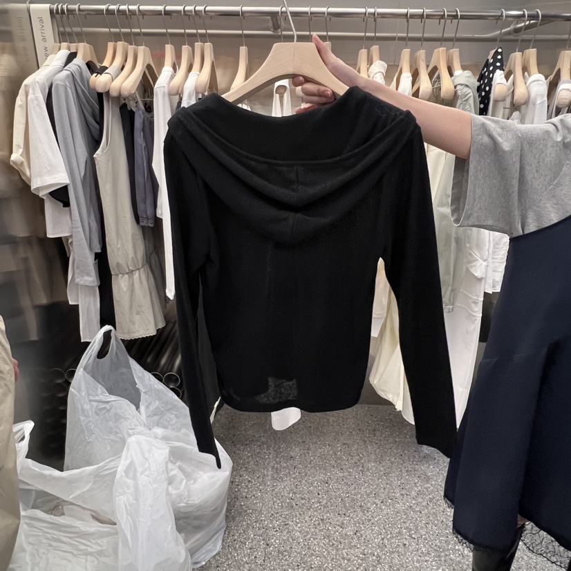 VELVET UNDERGROUND韓國直郵㊣東大門實拍女裝新款25春夏衛衣不含內搭毛圈布拉鏈連帽VELVET UNDERGROUND衛衣