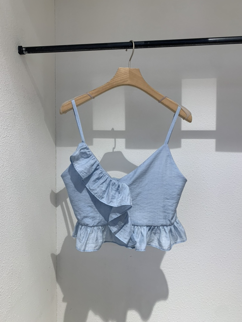 IR BIEN韓國㊣直郵東大門代購女裝新款時尚吊帶背心荷葉邊緊身ir bien-A吊帶/背心圖色3