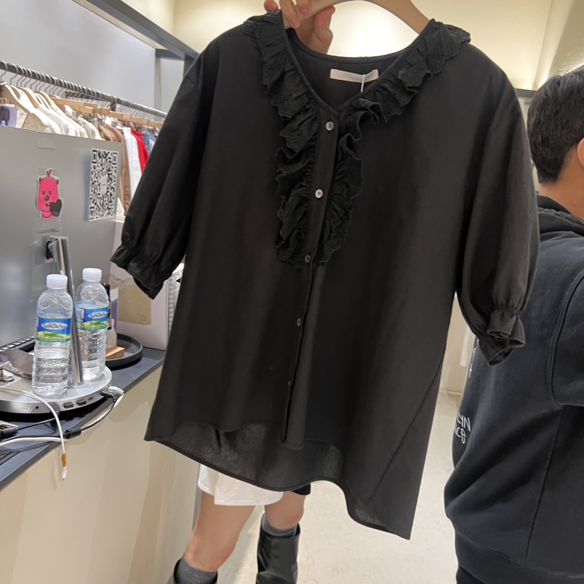SELF SERVICE韓國㊣直郵東大門代購女裝新品推薦襯衫蕾絲衫SELF SERVICE襯衫/蕾絲衫圖色2